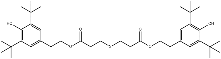 bis[2-[3,5-bis(1,1-dimethylethyl)-4-hydroxyphenyl]ethyl] 3,3'-thiobispropionate Struktur