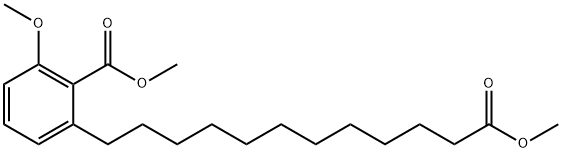 3-Methoxy-2-methoxycarbonylbenzenedodecanoic acid methyl ester Struktur