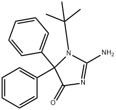 2-Amino-1-(1,1-dimethylethyl)-1,5-dihydro-5,5-diphenyl-4H-imidazol-4-one Struktur