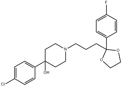 4-(p-Chlorophenyl)-1-[3-[2-(p-fluorophenyl)-1,3-dioxolan-2-yl]propyl]piperidin-4-ol Struktur