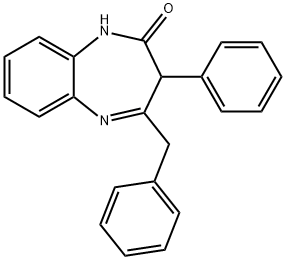 1,3-Dihydro-3-phenyl-4-(phenylmethyl)-2H-1,5-benzodiazepin-2-one Struktur