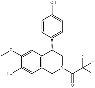 (4S)-1,2,3,4-Tetrahydro-4-(4-hydroxyphenyl)-6-methoxy-2-(trifluoroacetyl)-7-isoquinolinol Struktur