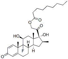 9-fluoro-11beta,17,21-trihydroxy-16beta-methylpregna-1,4-diene-3,20-dione 21-nonanoate Struktur