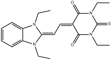 5-[(1,3-diethyl-1,3-dihydro-2H-benzimidazol-2-ylidene)ethylidene]-1,3-diethyldihydro-2-thioxo-1H,5H-pyrimidine-4,6-dione Struktur