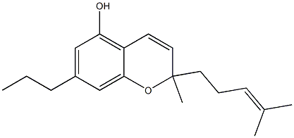 (+)-2-Methyl-2-(4-methyl-3-pentenyl)-7-propyl-2H-1-benzopyran-5-ol Struktur