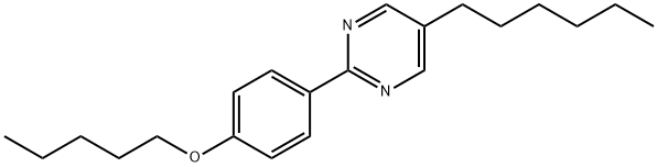 Pyrimidine, 5-hexyl-2-(4-(pentyloxy)phenyl)- Struktur