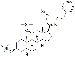 Pregnan-20-one, 3,11,21-tris[(trimethylsilyl)oxy]-, O-(phenylmethyl)ox ime, (3beta,5alpha,11beta)- Struktur