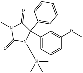 5-(3-Methoxyphenyl)-3-methyl-5-phenyl-1-(trimethylsilyl)-2,4-imidazolidinedione Struktur