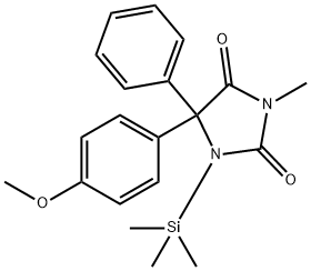 5-(4-Methoxyphenyl)-3-methyl-5-phenyl-1-(trimethylsilyl)-2,4-imidazolidinedione Struktur