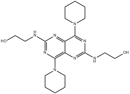 2,6-BIS(2-HYDROXYETHYLAMINO)-4,8-DIPIPERIDINOPYRIMIDO(5,4-D)PYRIMIDINEDIPYRIDAMOLE Struktur