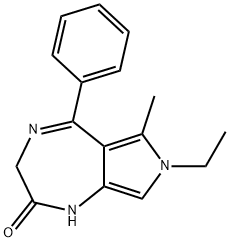 7-Ethyl-3,7-dihydro-6-methyl-5-phenylpyrrolo[3,4-e]-1,4-diazepin-2(1H)-one Struktur