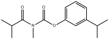 N-Methyl-N-(1-oxo-2-methylpropyl)carbamic acid 3-(1-methylethyl)phenyl ester Struktur