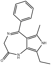 8-Ethyl-3,7-dihydro-6-methyl-5-phenylpyrrolo[3,4-e]-1,4-diazepin-2(1H)-one Struktur