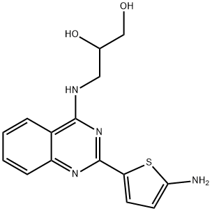 1,2-Propanediol, 3-((2-(5-amino-2-thienyl)-4-quinazolinyl)amino)- Struktur