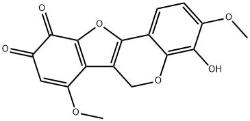 4-Hydroxy-3,7-dimethoxy-6H-benzofuro[3,2-c][1]benzopyran-9,10-dione Struktur