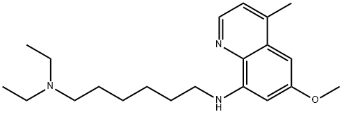 SITAMAQUINE,N,N-DIETHYL-N'-(6-METHOXY-4-METHYL-QUINOLIN-8-YL)-HEXANE-1,6-DIAMINE Struktur