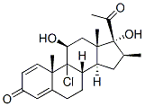 9-chloro-11beta,17-dihydroxy-16beta-methylpregna-1,4-diene-3,20-dione  Struktur