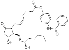 9-OXO-11ALPHA,15S-DIHYDROXY-PROSTA-5Z,13E-DIEN-1-OIC ACID, (4-BENZOYLAMINO) PHENYL ESTER Struktur