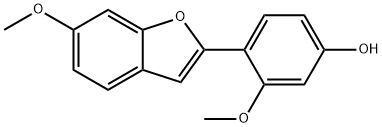 3-Methoxy-4-(6-methoxybenzofuran-2-yl)phenol Struktur