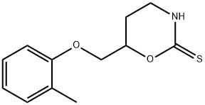 3,4,5,6-Tetrahydro-6-(o-tolyloxymethyl)-2H-1,3-oxazine-2-thione Struktur