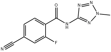 Benzamide, 4-cyano-2-fluoro-N-(2-methyl-2H-tetrazol-5-yl)- (9CI) Struktur