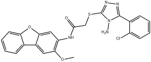 Acetamide, 2-[[4-amino-5-(2-chlorophenyl)-4H-1,2,4-triazol-3-yl]thio]-N-(2-methoxy-3-dibenzofuranyl)- (9CI) Struktur