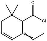 3-Cyclohexene-1-carbonyl chloride, 2-ethylidene-6,6-dimethyl- (9CI) Struktur