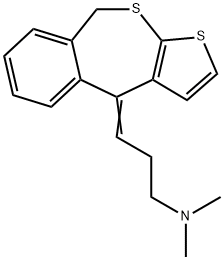 N,N-dimethyl-3-thieno[2,3-c][2]benzothiepin-4(9H)-ylidenepropylamine  Struktur