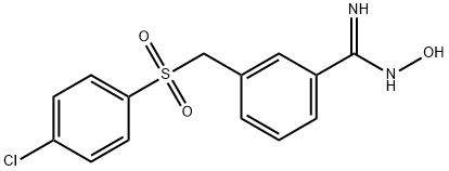 3-[(4-CHLOROPHENYL)SULFONYL]METHYL-N-HYDROXYBENZENECARBOXIMIDAMIDE Struktur