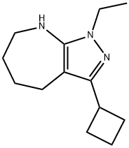 Pyrazolo[3,4-b]azepine, 3-cyclobutyl-1-ethyl-1,4,5,6,7,8-hexahydro- (9CI) Struktur