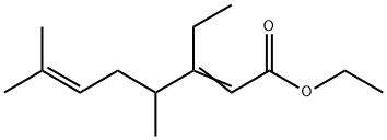 ethyl 3-ethyl-4,7-dimethyl-2,6-octadienoate Struktur