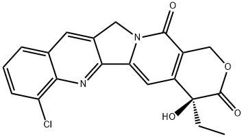 (4S)-4-Hydroxy-4-ethyl-7-chloro-1H-pyrano[3',4':6,7]indolizino[1,2-b]quinoline-3,14(4H,12H)-dione Struktur