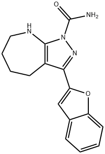 Pyrazolo[3,4-b]azepine-1(4H)-carboxamide, 3-(2-benzofuranyl)-5,6,7,8-tetrahydro- (9CI) Struktur