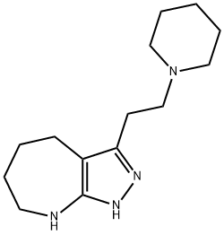 Pyrazolo[3,4-b]azepine, 1,4,5,6,7,8-hexahydro-3-[2-(1-piperidinyl)ethyl]- (9CI) Struktur