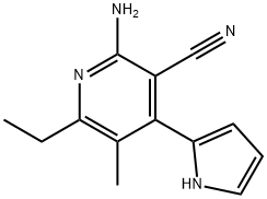 3-Pyridinecarbonitrile,2-amino-6-ethyl-5-methyl-4-(1H-pyrrol-2-yl)-(9CI) Struktur