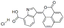 3-(3-oxo-1H,3H-naphtho[1,8-cd]pyran-1-ylidene)-3H-indole-7-carboxylic acid hydrochloride Struktur