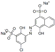 3-[(5-Chloro-2-hydroxy-3-sulfophenyl)azo]-4-hydroxy-1-naphthalenesulfonic acid disodium salt Struktur