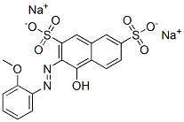 disodium 4-hydroxy-3-[(2-methoxyphenyl)azo]naphthalene-2,7-disulphonate Struktur