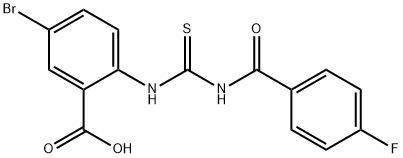 5-BROMO-2-[[[(4-FLUOROBENZOYL)AMINO]THIOXOMETHYL]AMINO]-BENZOIC ACID Struktur