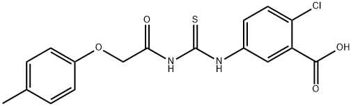 2-CHLORO-5-[[[[(4-METHYLPHENOXY)ACETYL]AMINO]THIOXOMETHYL]AMINO]-BENZOIC ACID Struktur