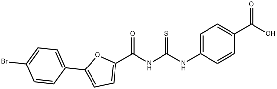 4-[[[[[5-(4-BROMOPHENYL)-2-FURANYL]CARBONYL]AMINO]THIOXOMETHYL]AMINO]-BENZOIC ACID Struktur