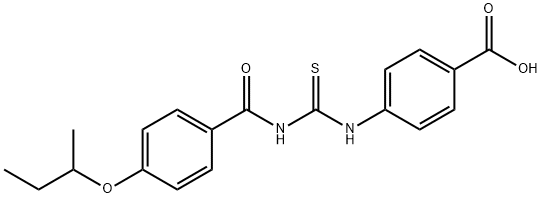 4-[[[[4-(1-METHYLPROPOXY)BENZOYL]AMINO]THIOXOMETHYL]AMINO]-BENZOIC ACID Struktur