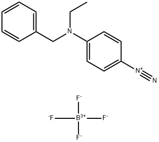 4-[benzyl(ethyl)amino]benzenediazonium tetrafluoroborate Struktur