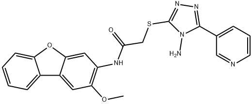 Acetamide, 2-[[4-amino-5-(3-pyridinyl)-4H-1,2,4-triazol-3-yl]thio]-N-(2-methoxy-3-dibenzofuranyl)- (9CI) Struktur