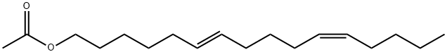 (6E,11Z)-Hexadeca-6,11-dienyl-1-acetate Struktur