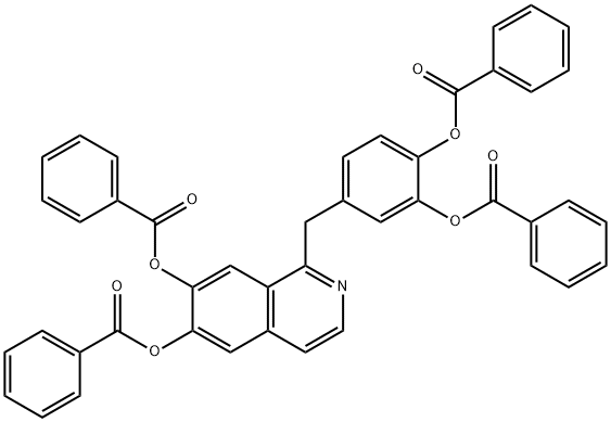 1-[[3,4-bis(benzoyloxy)phenyl]methyl]isoquinoline-6,7-diyl dibenzoate Struktur