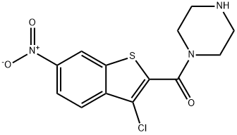 Piperazine, 1-[(3-chloro-6-nitrobenzo[b]thien-2-yl)carbonyl]- (9CI) Struktur