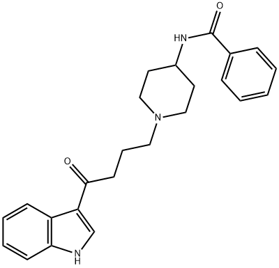 4-benzamido-1-(4-(indol-3-yl)-4-oxobutyl)piperidine Struktur