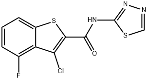 Benzo[b]thiophene-2-carboxamide, 3-chloro-4-fluoro-N-1,3,4-thiadiazol-2-yl- (9CI) Struktur