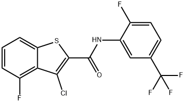 Benzo[b]thiophene-2-carboxamide, 3-chloro-4-fluoro-N-[2-fluoro-5-(trifluoromethyl)phenyl]- (9CI) Struktur